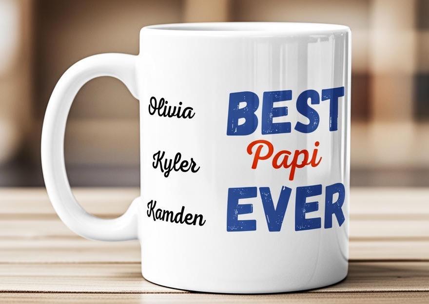 Best Grandpa Ever Mug - Choose Best Papi, Papa or Gramps | 11 oz Gift